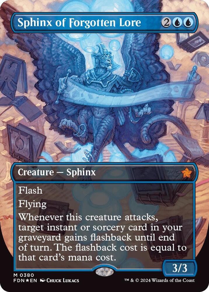 Sphinx of Forgotten Lore (Borderless) (Mana Foil)