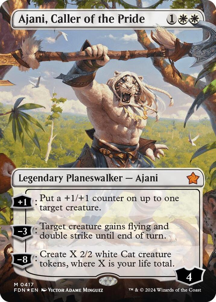 Ajani, Caller of the Pride (Borderless) (Mana Foil)