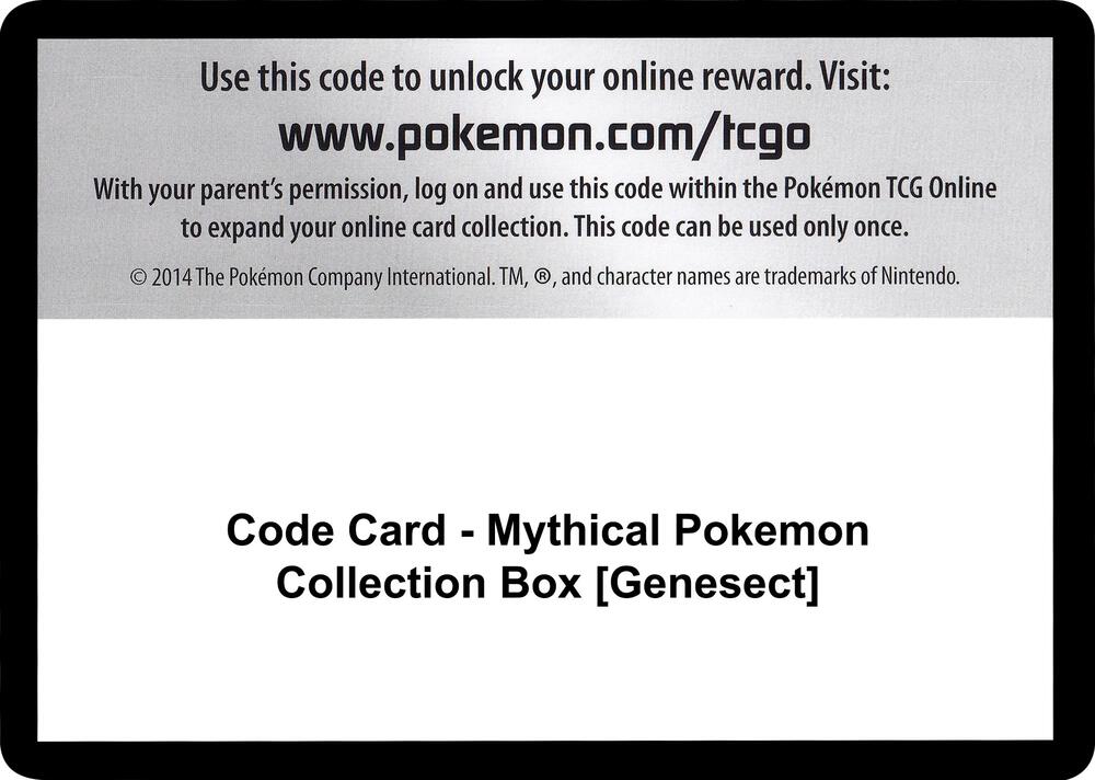 Code Card - Mythical Pokemon Collection Box [Genesect]