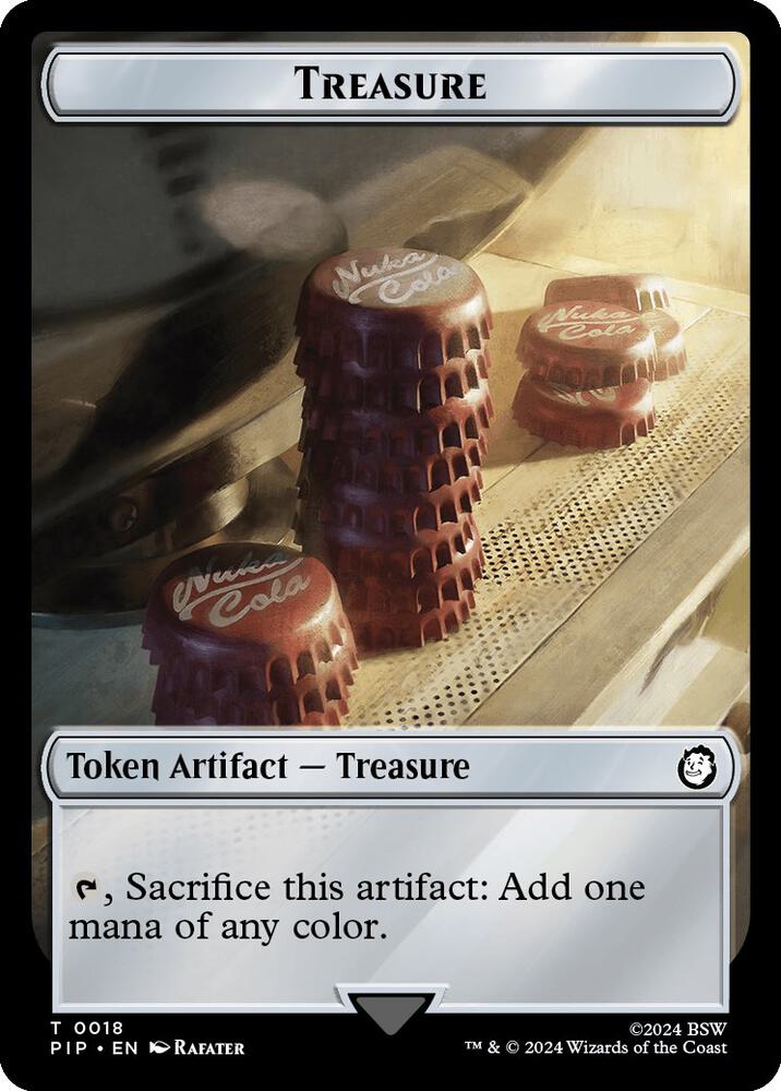 Treasure (0018) // Thopter Double-Sided Token [Universes Beyond: Fallout]