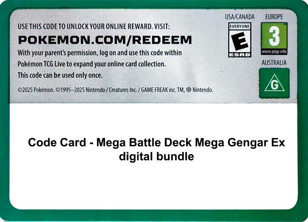 Code Card - Mega Battle Deck Mega Gengar Ex digital bundle