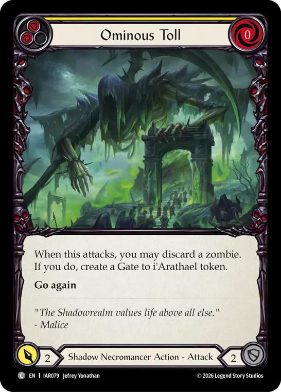Ominous Toll (Yellow) [Usurp the Shadow Throne]