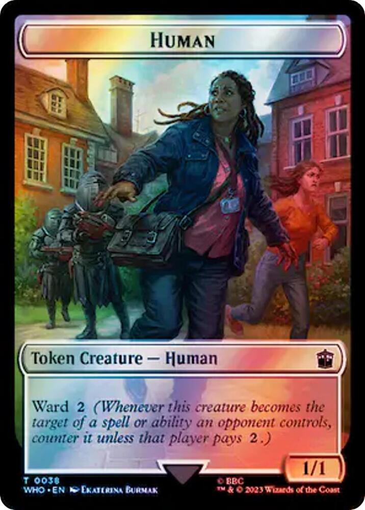 Human (0038) // Food (0059) Double-Sided Token (Surge Foil)