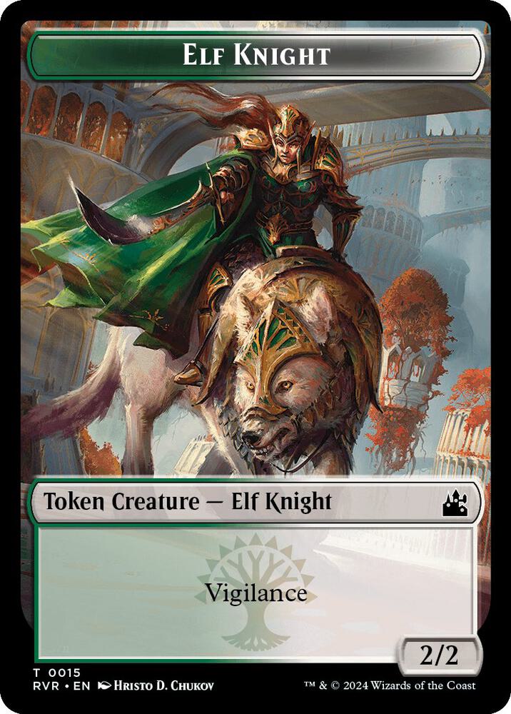 Elf Knight // Wurm Double-Sided Token