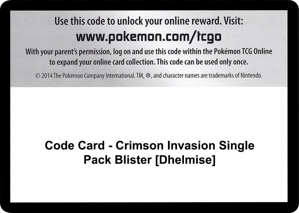 Code Card - Crimson Invasion Single Pack Blister [Dhelmise]