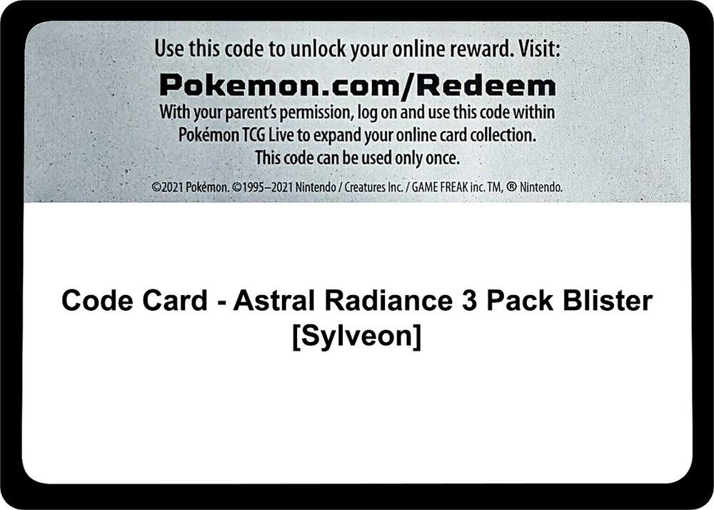 Code Card - Astral Radiance 3 Pack Blister [Sylveon]