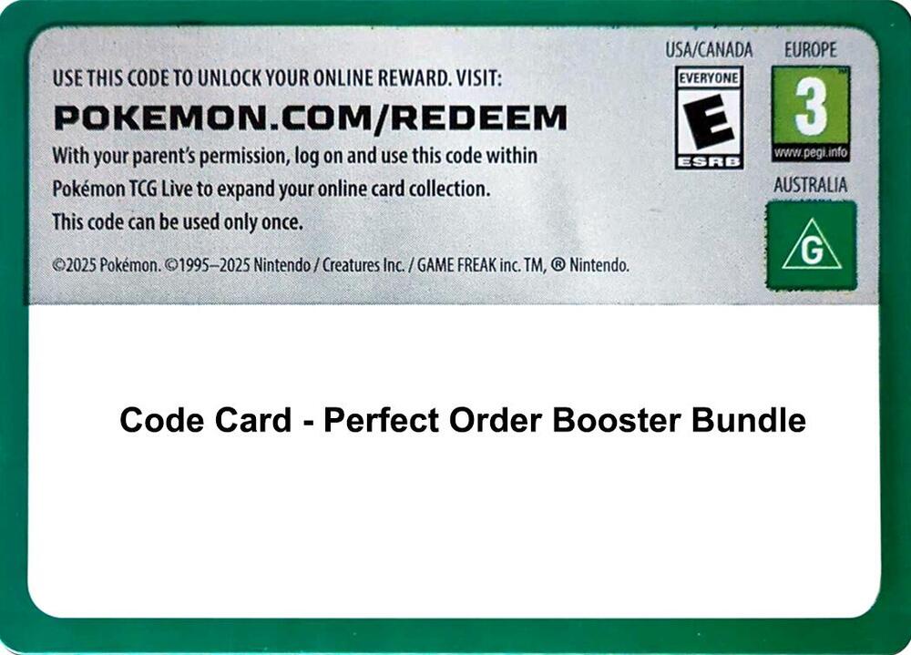 Code Card - Perfect Order Booster Bundle [ME03: Perfect Order] – Mighty ...