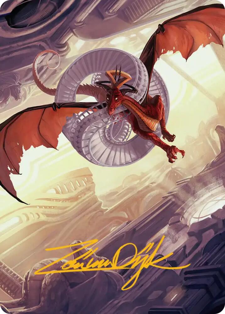 Draconic Visitor Art Card (Gold-Stamped Signature) [Art Series: Reality Fracture]
