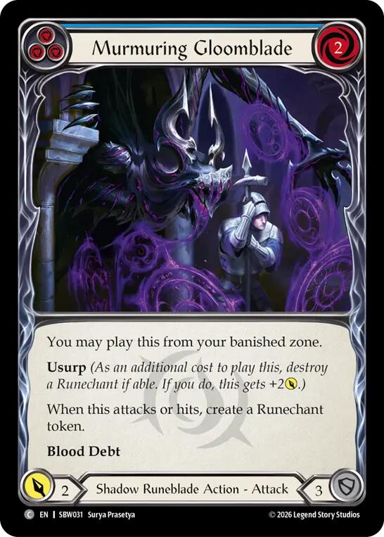 Murmuring Gloomblade (Blue) [Silver Age: Usurp the Shadow Throne]