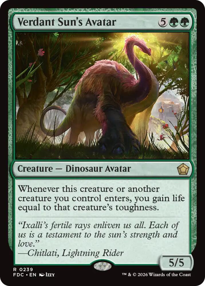 Verdant Sun's Avatar [Commander: Foundations]