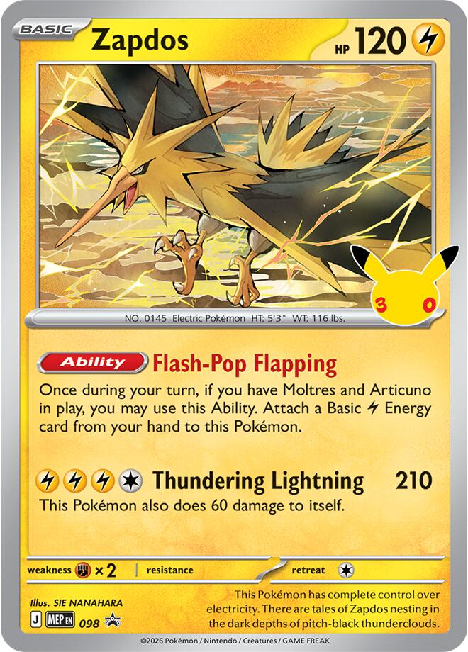 Zapdos - 098 (30th Celebration) [ME: Mega Evolution Promo]