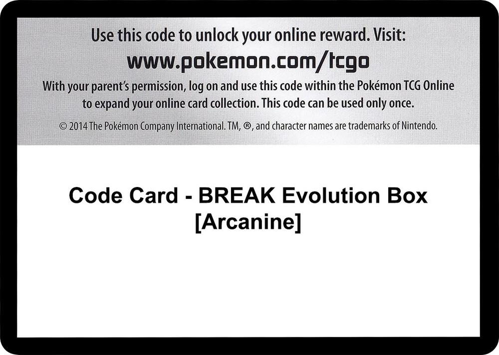 Code Card - BREAK Evolution Box [Arcanine]