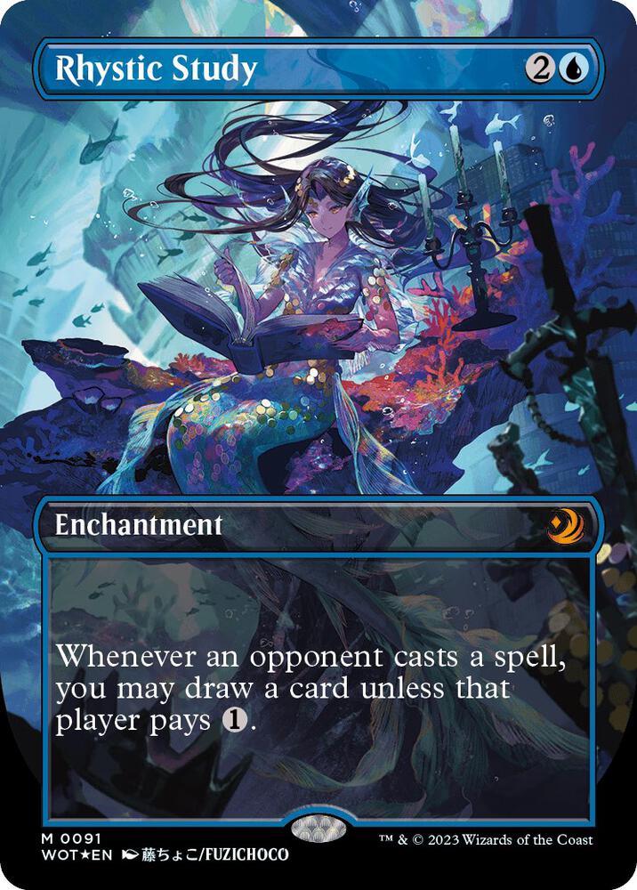 Rhystic Study (Anime Borderless) (Confetti Foil)