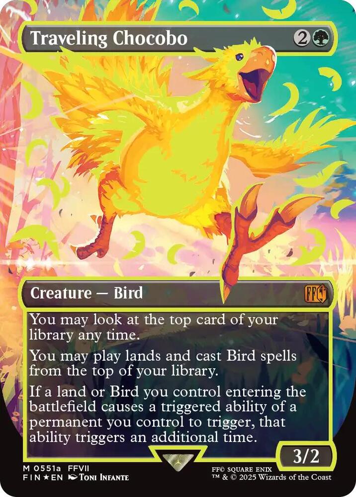Traveling Chocobo (Borderless) (Neon Ink Yellow)