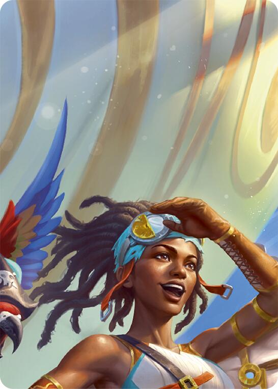 Puffin, Full Steam Ahead // Marlynn, Treasure Hunter Double Sided Art Card (Top Center)
