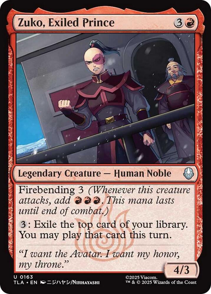Zuko, Exiled Prince