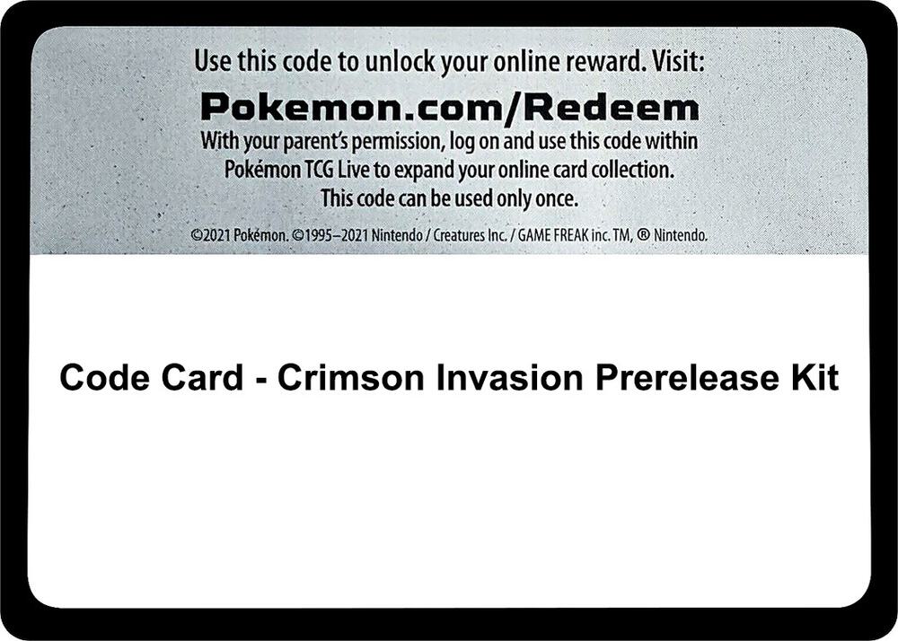 Code Card - Crimson Invasion Prerelease Kit