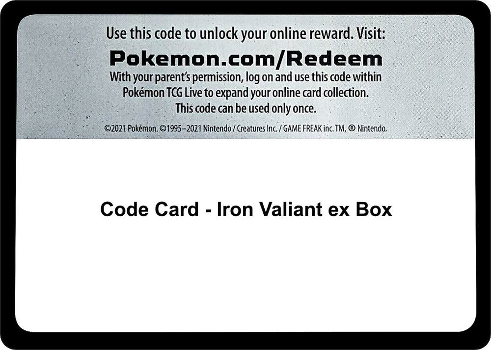 Code Card - Iron Valiant ex Box