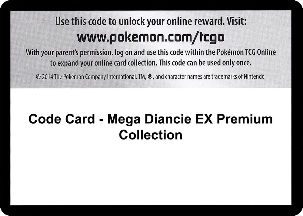 Code Card - Mega Diancie EX Premium Collection