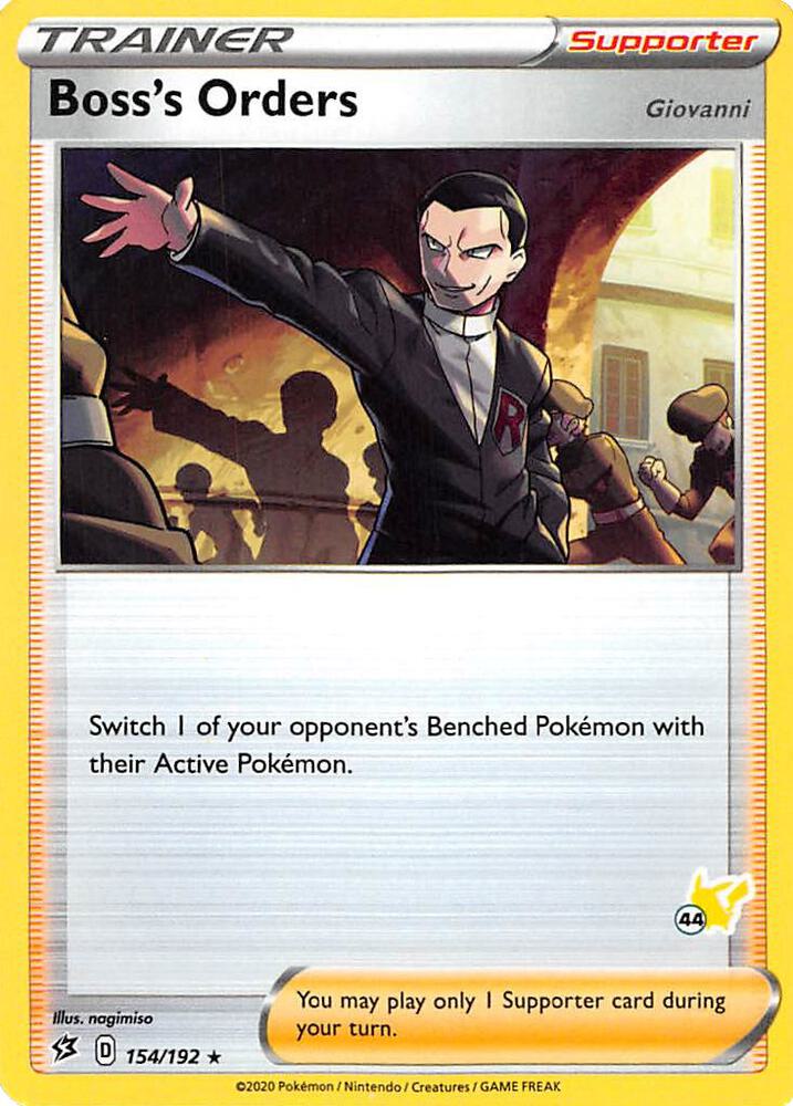 Boss's Orders - 154/192 (#44 Pikachu Stamped)