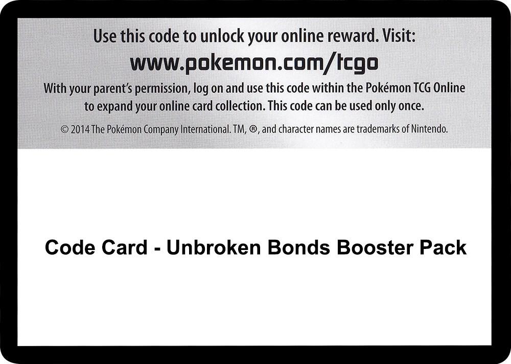 Code Card - Unbroken Bonds Booster Pack
