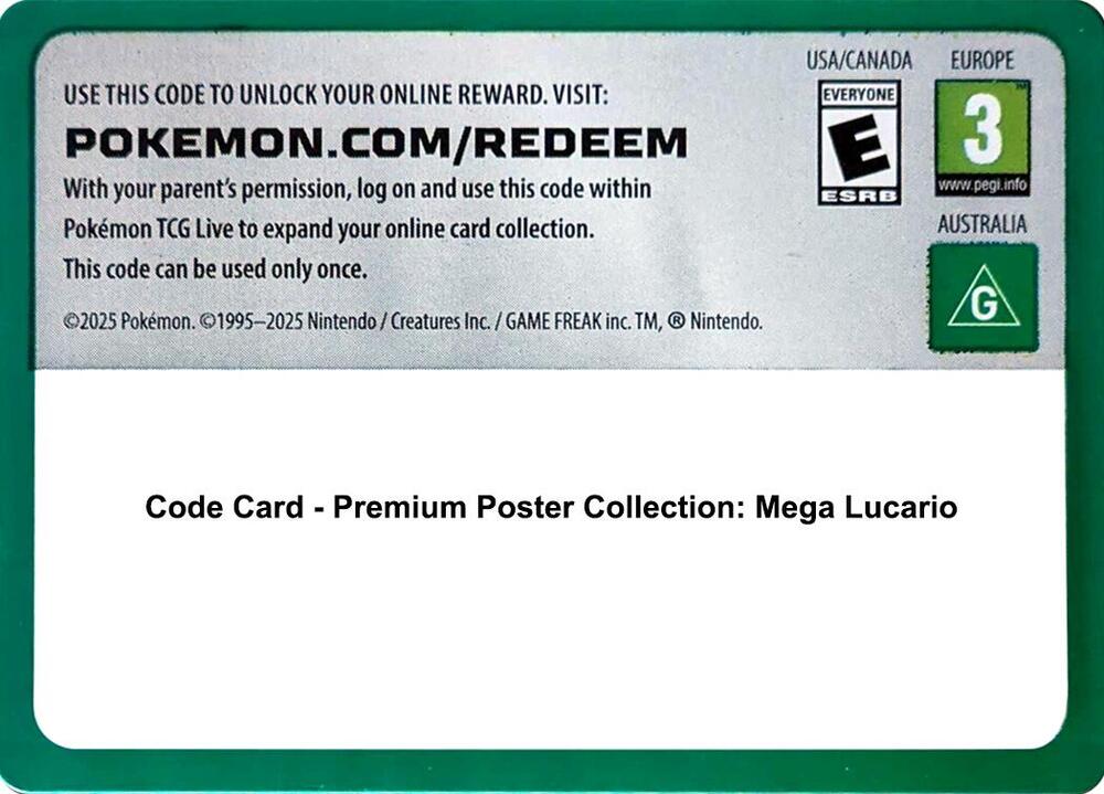 Code Card - Premium Poster Collection: Mega Lucario