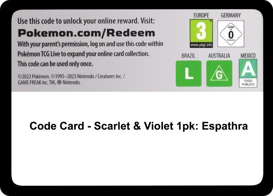 Code Card - Scarlet & Violet Single Pack Blister [Espathra]