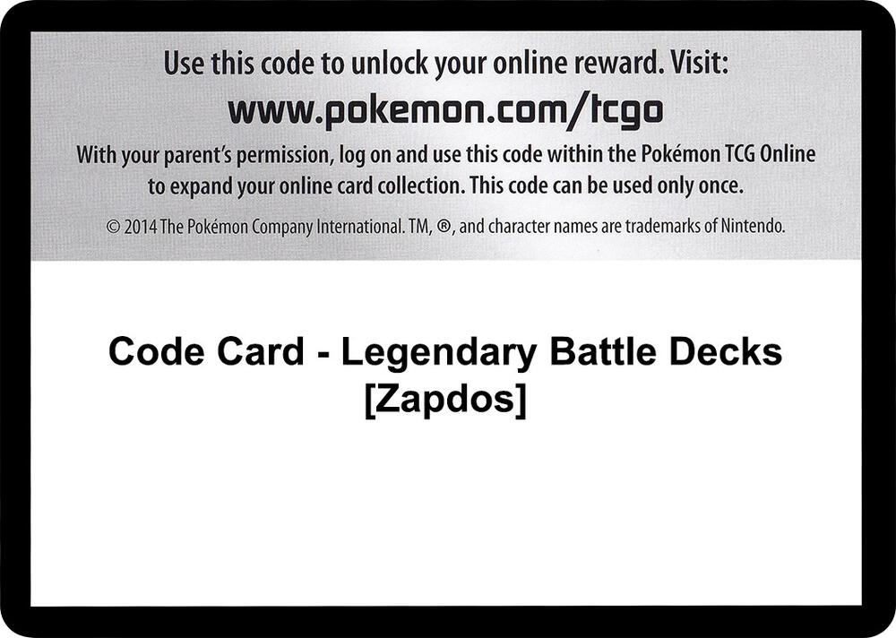 Code Card - Legendary Battle Decks [Zapdos]