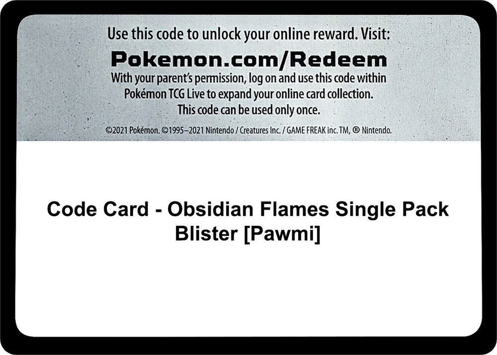 Code Card - Obsidian Flames Single Pack Blister [Pawmi]