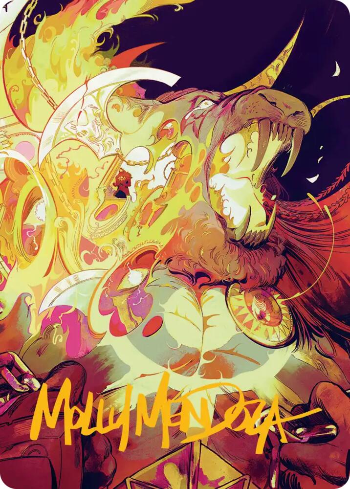 Ajani's Anguish Art Card (Gold-Stamped Signature) [Art Series: Reality Fracture]